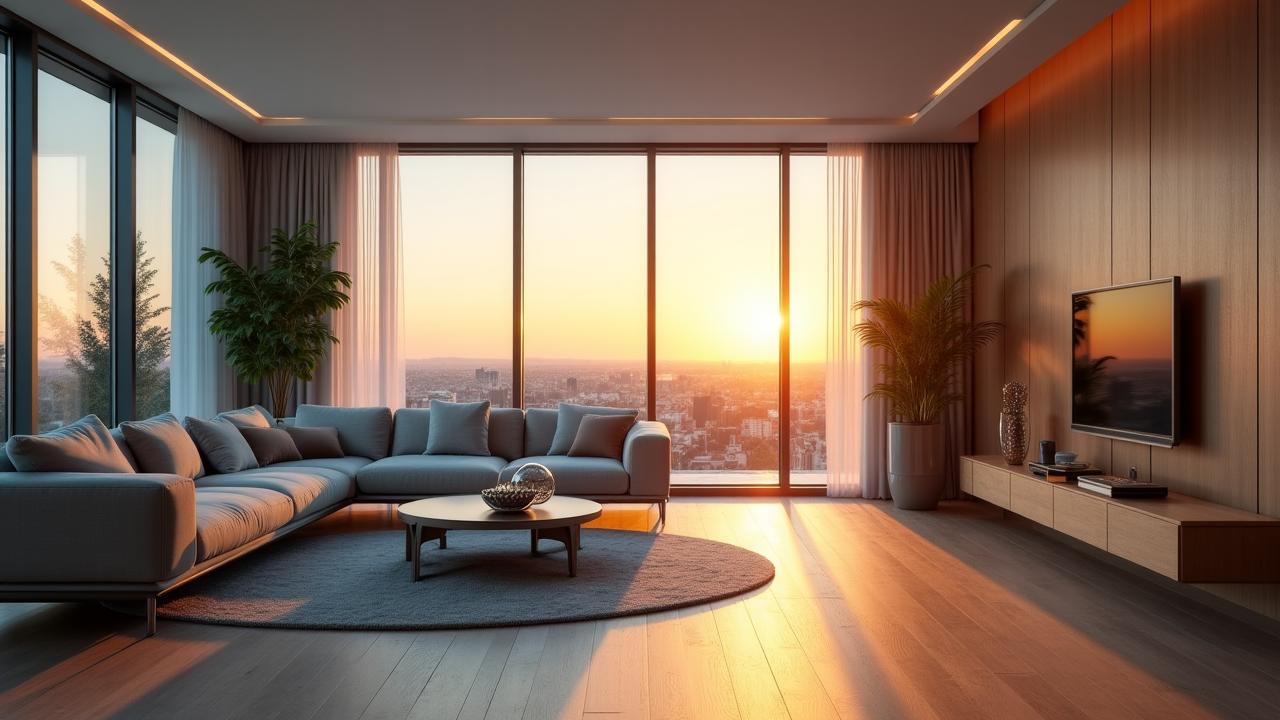 Interior apartament modern în București cu tehnologie smart LuminaBots